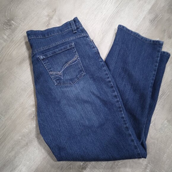 Gloria Vanderbilt Amanda Ladies Size 16 Short Medium Wash Zipper & Button Jeans - Picture 7 of 13